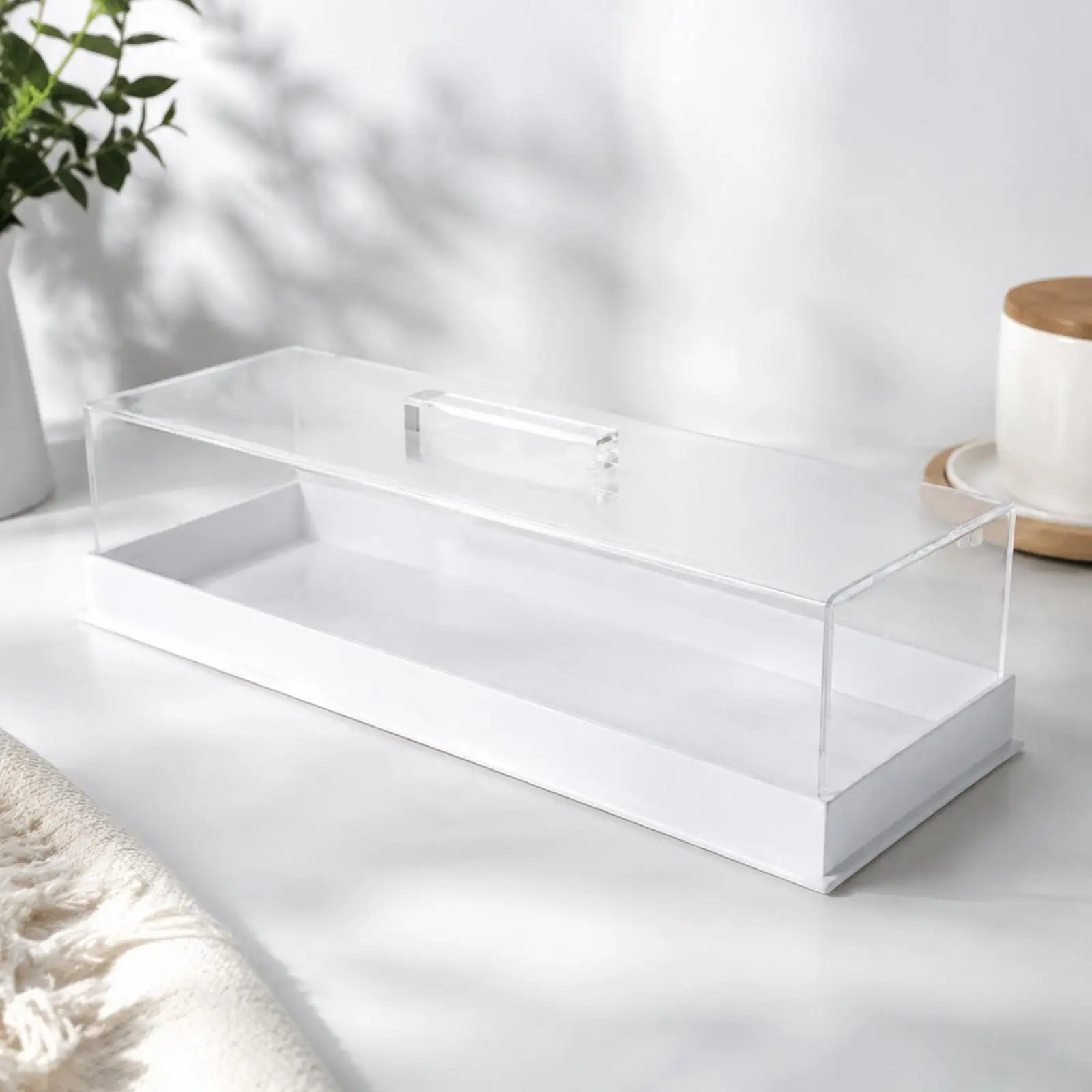 Transparent Acrylic Pastry Box with Lid for Cake Display Portable Dessert Container for Bakery Shelf and Kitchen Countertop