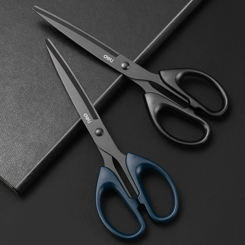 Black Blade Scissors 178mm Rust Proof Sharp Student Paper Cuttings Scissors Tailor Scissors Household Office Supplies