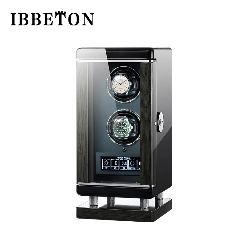 Wooden Automatic Watch Winder 12 Watches Storage Box Biometric Shaker With Fingerprint Unlock Clock Case Safe Box