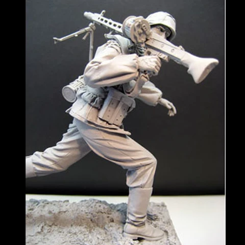 1 / 16 Resin  Model Normandy War Plane Gunner Military Manual White Model