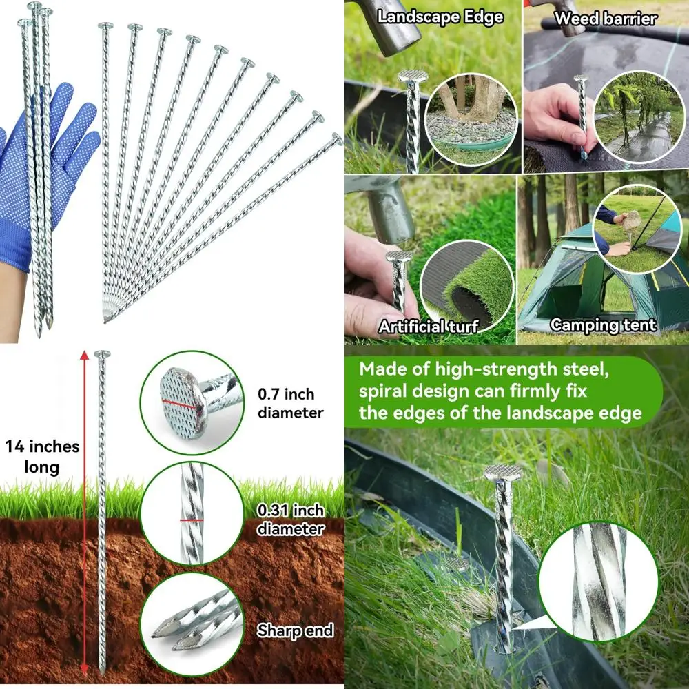 

Сверхмощные металлические спиральные колья длиной 14 дюймов для ландшафтной окантовки, анкеров, шлагбаумов и опоры для палатки