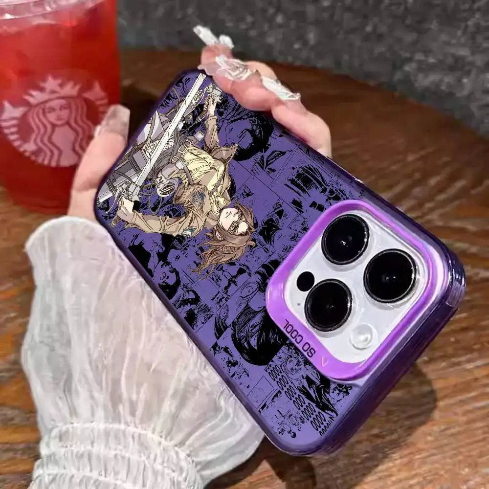 1 قطعة أنيمي H-Hange Zoe جراب هاتف ليزر IMD اللون فضي شل آيفون 17 16 15 14 13 12 11 الهواء برو ماكس زائد