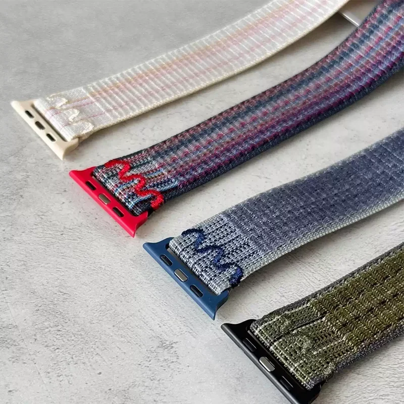 Correa de nailon para Apple Watch, pulsera deportiva de 49mm, iWatch S10 9 8 7 6 5 4 3 se2 Ultra 2 46mm 45mm 40mm 38 44mm 41mm 42mm