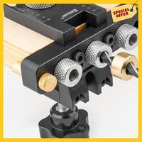 ABCY-Ganwei Adjustable Doweling Jig Woodworking Pocket 3 In 1 Hole Jigbushes Drilling Guide Locator Puncher Tools Dowel Jig Set