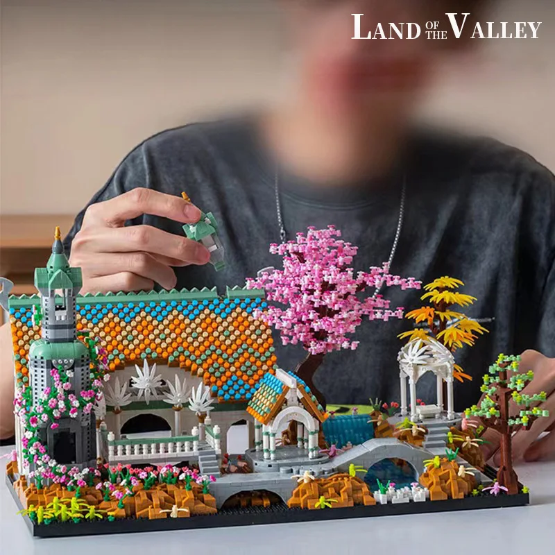 Creative Nanobrick Realm Of Secluded Valleys Micro Diamond Block Game Architecture Building Brick Toy Construction Collection