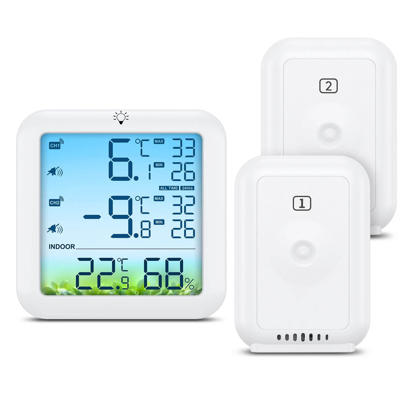 ORIA Wireless Freezer Thermometer Refrigerator Thermometer Fridge Freezer Temperature Monitor with Alarm for Kitchen Restaurant