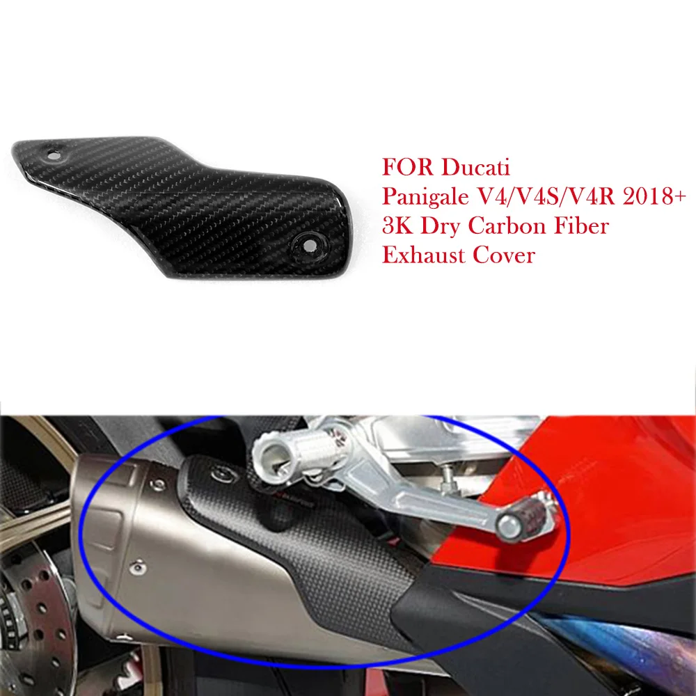 

For Ducati Panigale V4 V4S V4R 2019 2020 2021 2022 2023 2024 3K Carbon Fiber Exhaust Cover Fairing Kits Motorcycle Accessories