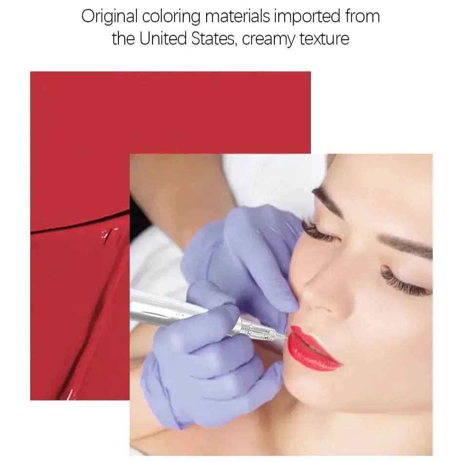 AIMOOSI Lip Brush Permanent Makeup Pigment Professional Microblading Ink for PMU Artist Rose Red Lips Tattoo Inks 3ml
