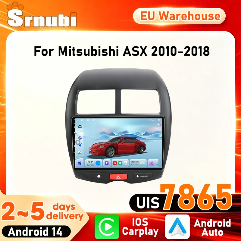 Autoradio multimédia UIS7865 pour voiture, Navigation GPS, Android Auto pour Mitsubishi ASX 2010-2018, Carplay sans fil, Bluetooth 5.4, WIFI 5GHz, stéréo