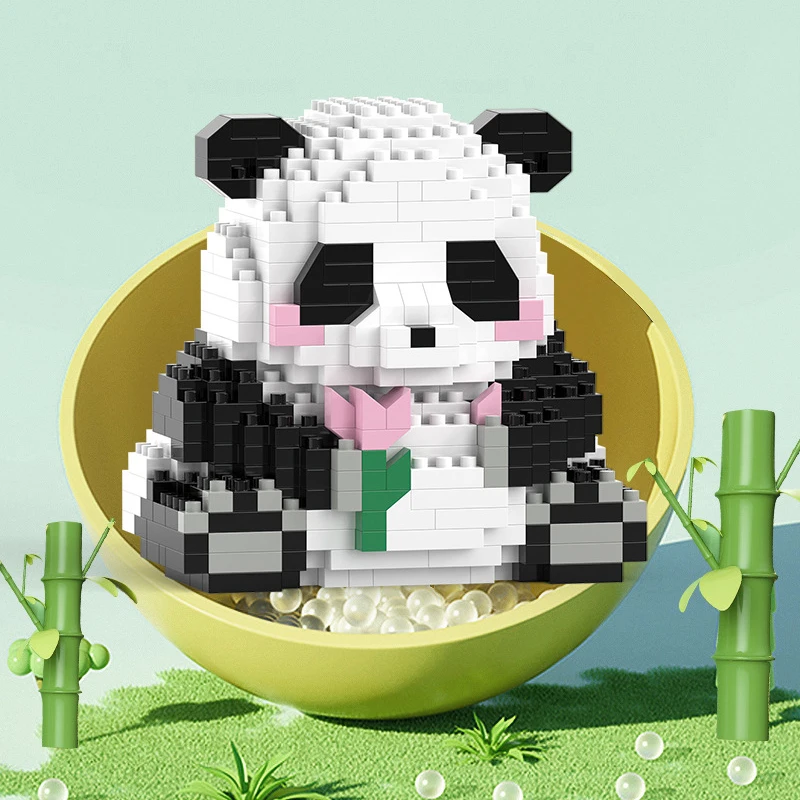 Panda Toys Building Blocks Model Cute Animal Hobbies Stacking Micro  for Kid Gifts Kawaii Pandas Bricks Toys