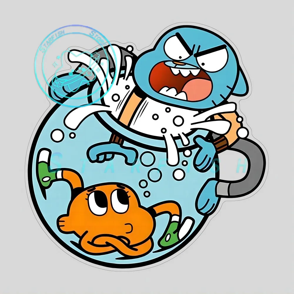 

Fish Tank Chewing Gum Fun Wall Stickers Anime Personalized Bathroom Air Conditioning Decal Decoration PVC Material