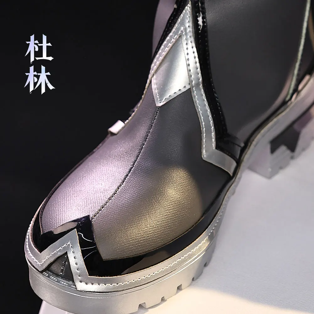 Anime Gra Genshin Impact Durin Cosplay Buty Czarne Kozaki Do Kolan Personalizowane Męskie Damskie Buty Na Halloween Karnawał