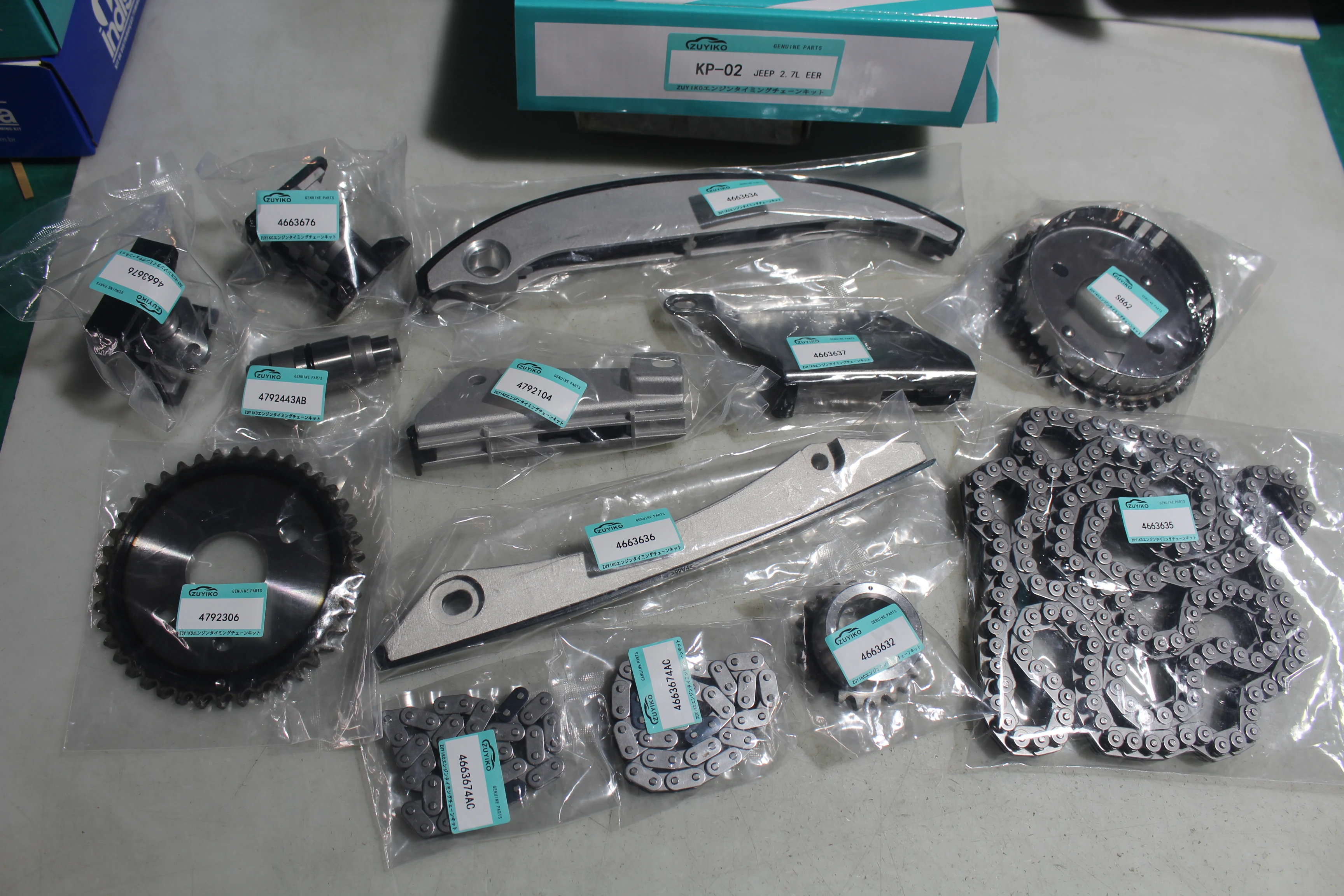 مجموعة سلسلة التوقيت لمحرك كرايسلر جيب 2.7l 4663635 4663674ac KP-02