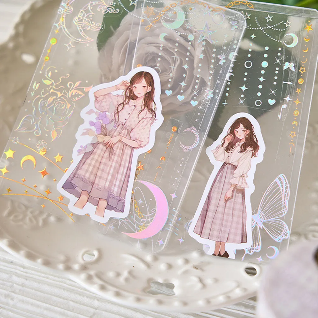 Journamm 70mm*2m Cute Cartoon Girl Tape Sticker Decor Photo Album DIY Scrapbooking Collage Stationery Aesthetics Craft Tapes