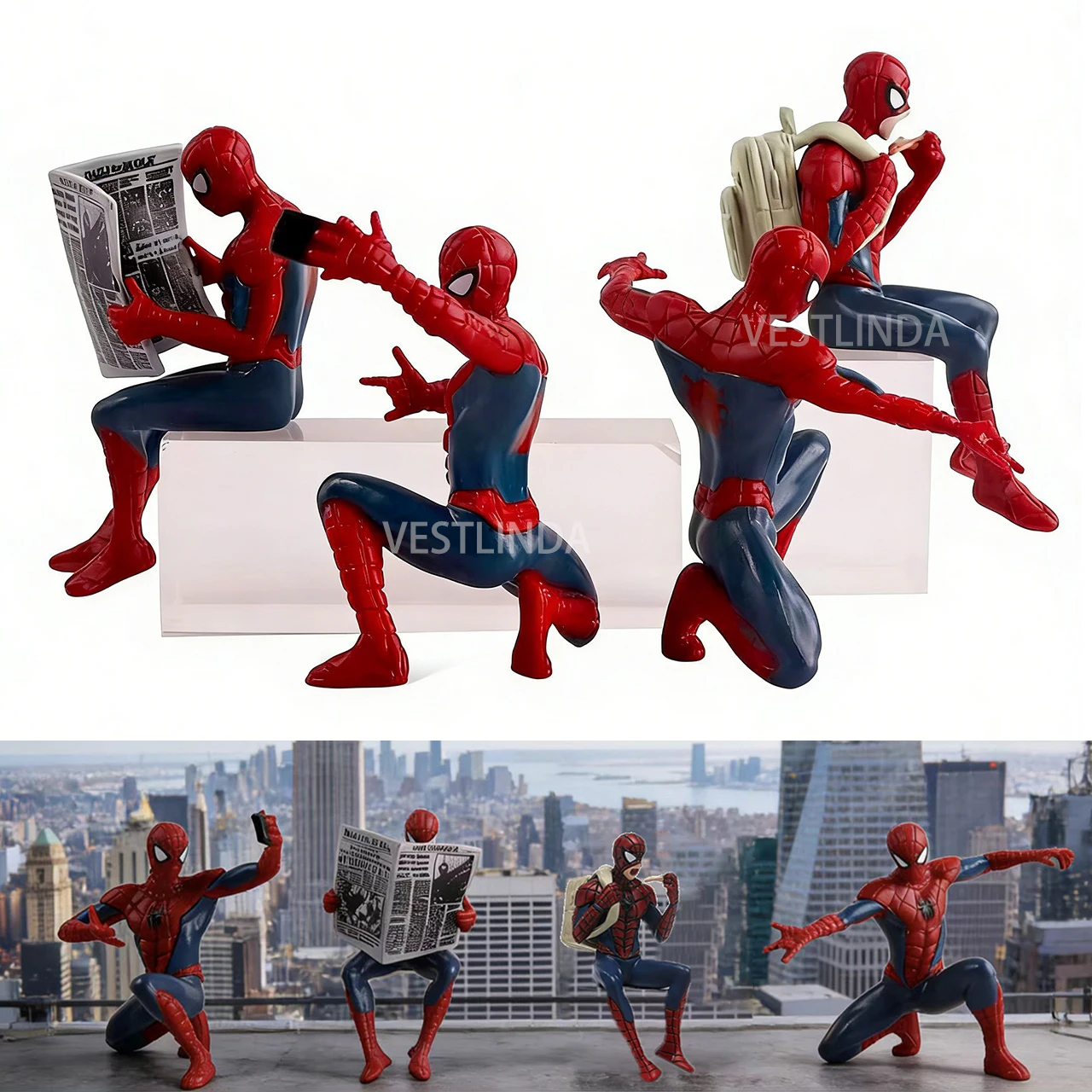 

Superhero Mini Ornaments 7-9 cm Spiderman Model Toy Action Collection Statue Classic Movies Portable Desktop Decoration Fun Toys