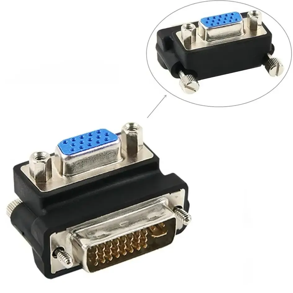 Adaptador dvi revolução vga fêmea DVI-I plug 24 + 5 p para vga jack adaptador hd vídeo placa gráfica conversor para pc hdtv projetor