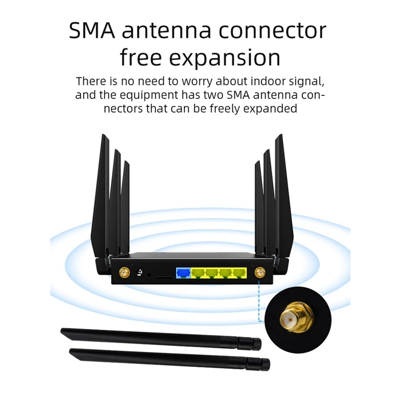 5G WLAN-Router in Industriequalität, 1200 Mbit/s, 5G CPE, abnehmbar, 8 Antennen, Entsperren, Modem, tragbares Breitband-Netzwerk, WAN, langlebig, EU-Stecker