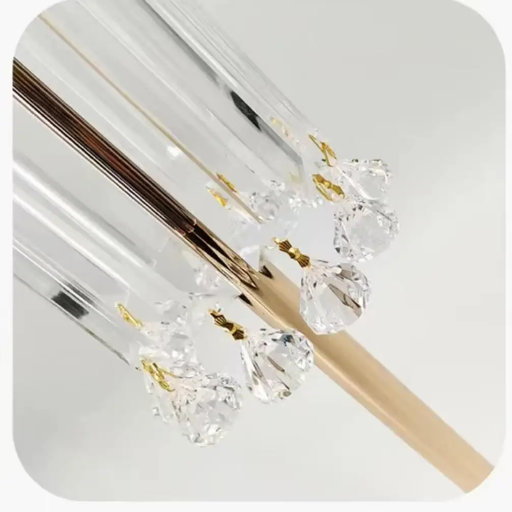 Crystal Flower Stand Wedding Decoration Home Decor Center Gold Silver Acrylic Pendant Dining Table Decoration Background Props