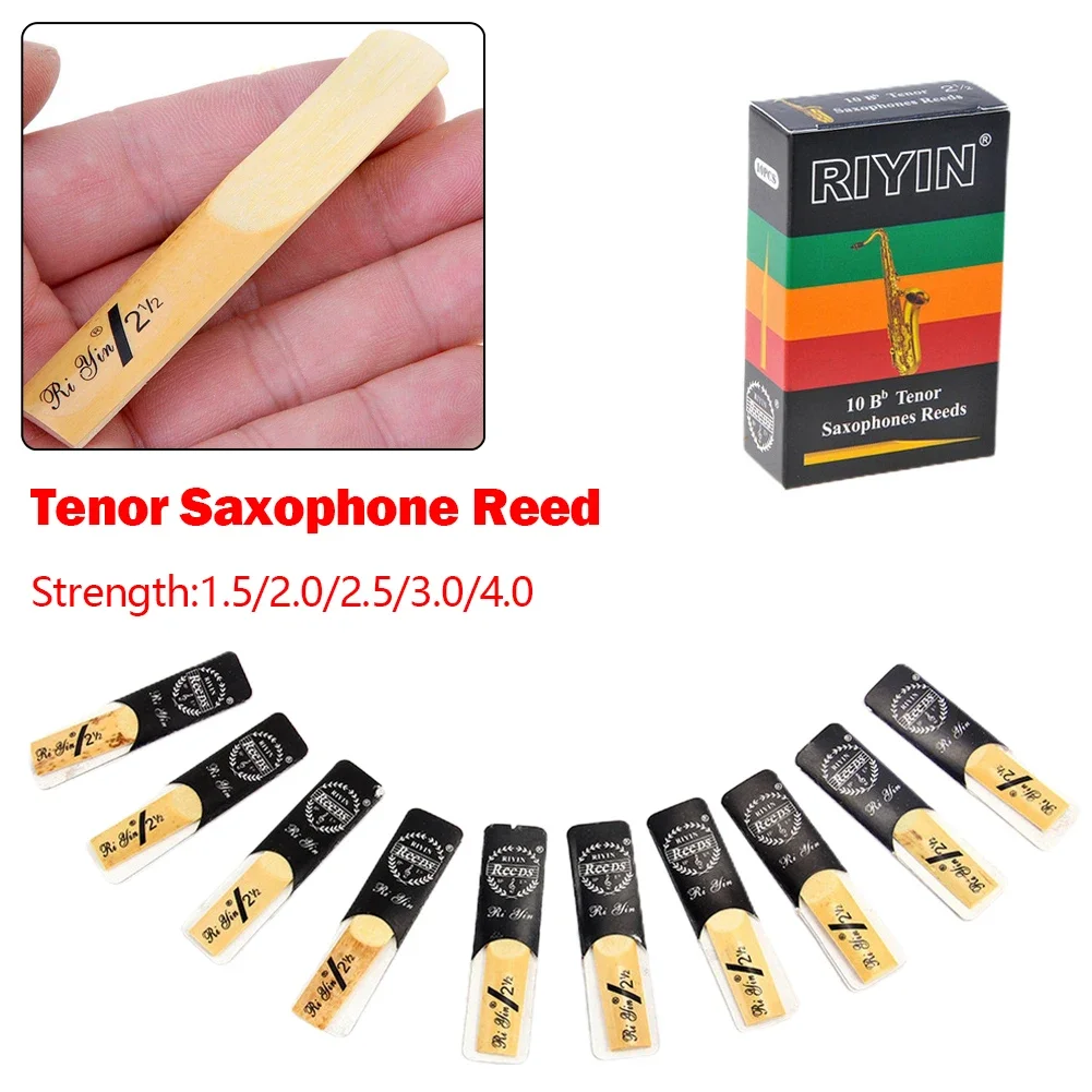 Premium Bb Tenor Saxophone Reeds 10pcs Pack Strength Options 1 5 to 4 0 Exceptional Control and Tone Definition