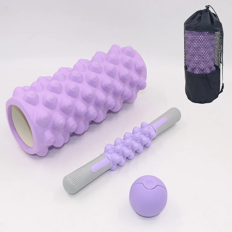 Yoga Column Yoga Equipment 33cm Spiky Floating-Point Massage Stick Hollow Foam Roller Fascia Ball Pilates Training Set