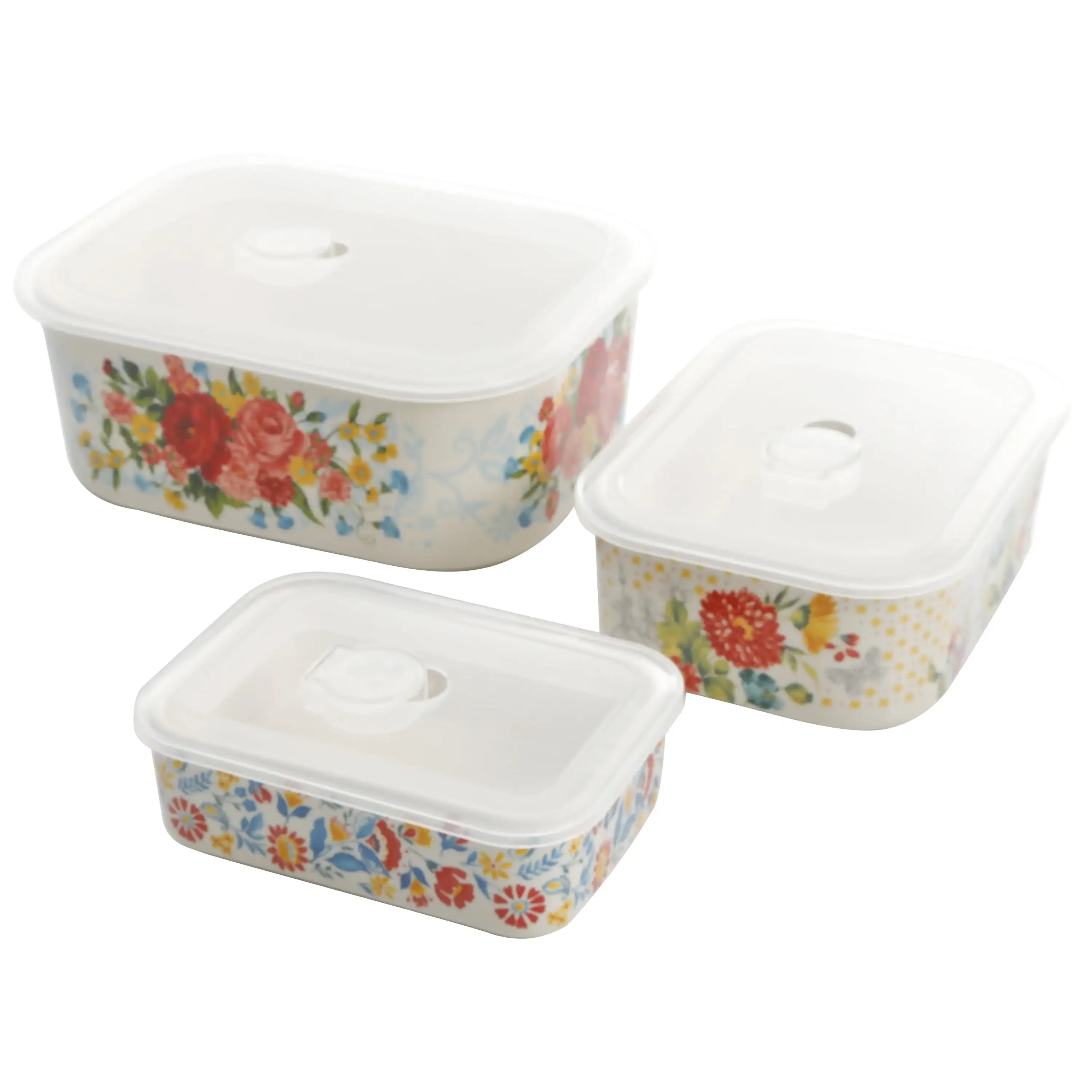 

Sweet Rose Rectangle Ceramic Nesting Bowl Set, 6 Piece Set