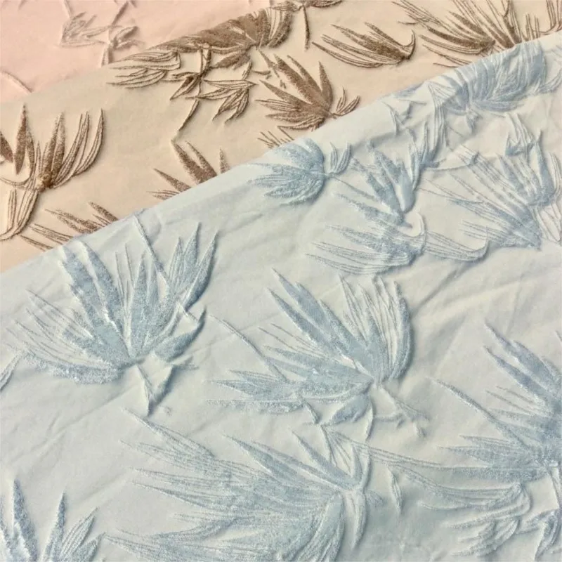 Embossed jacquard fabric and elegant women's clothing traditional Chinese style leaf