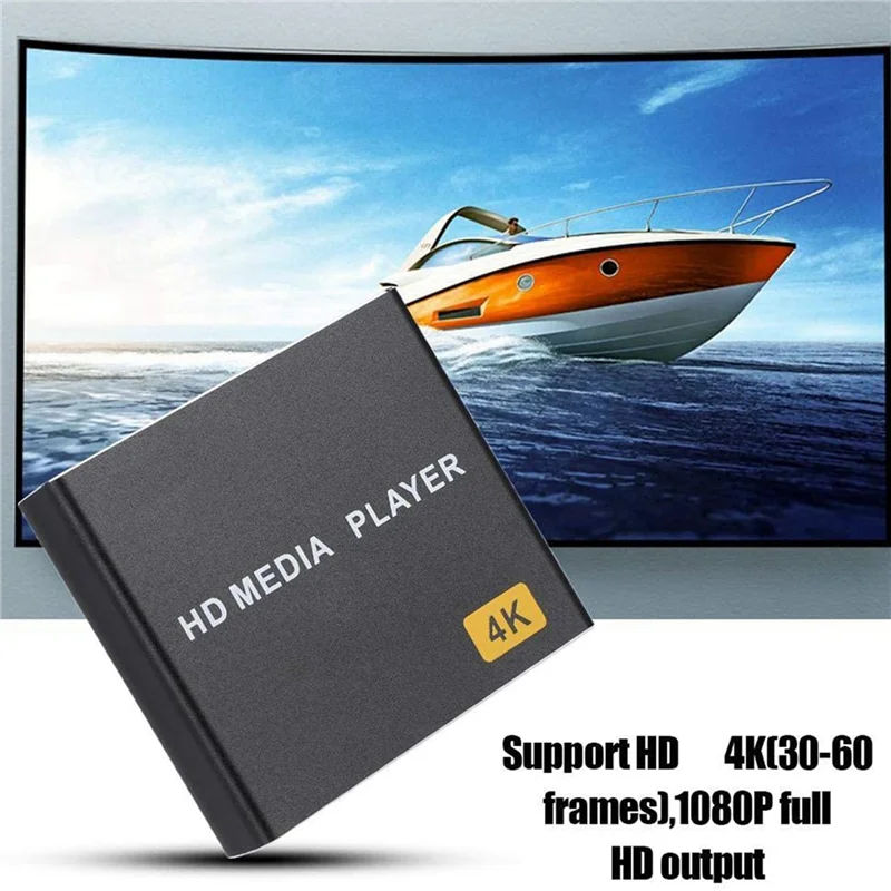 FORW-2X Mini 4K HDD Media Player 1080P Horizontal And Vertical Digital Video Player With USB Drive/SD Cards US Plug