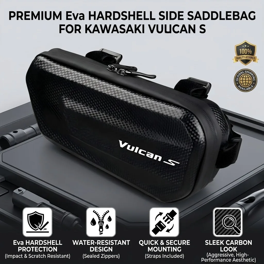 Easy To Clean Large Capacity EVA Motorcycle Saddle Bag Tool Bag With LOGO For Kawasaki Vulcan S650 2019 2020 2022 VulcanS 650