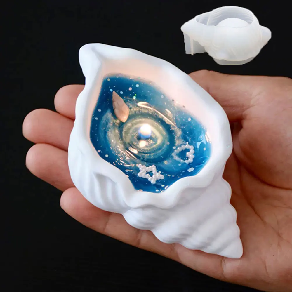 Scallop Conch Container Silicone Mold Candle Cup Concrete Mold DIY Gypsum Crafts Succulent Planters Cement Casting Mold