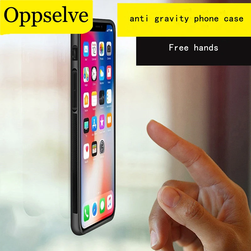 Anti Gravity Phone Bag Case For iPhone 11 Pro XS R X 8 7 6S 6 12 14 13 Note 9 8 TPU Magical Nano Suction Cover Adsorbed Car Case