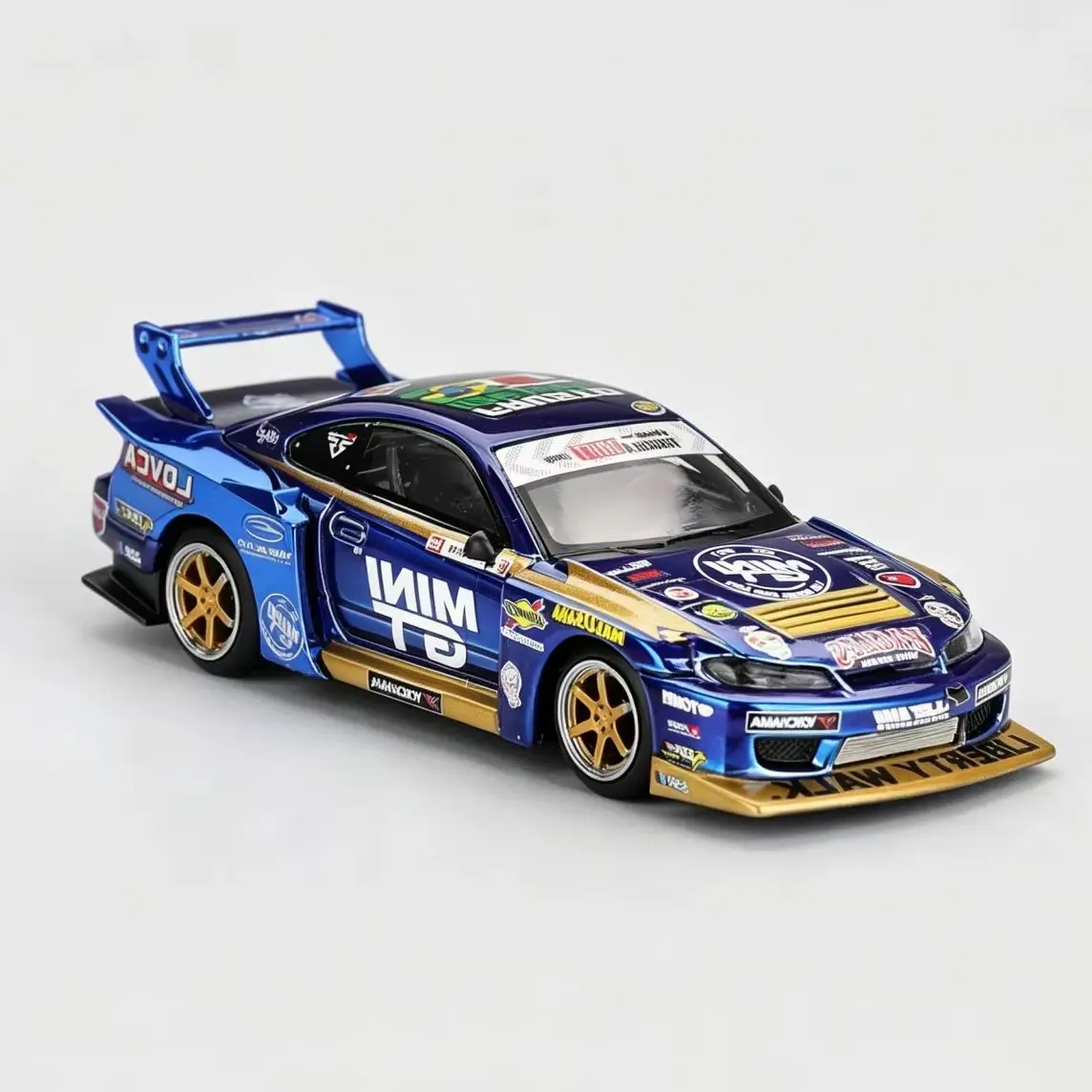 MINI GT 1157 Silvia S15 555 LB-Super Silhouette Team Liberty Walk 2025 Diecast Model Car Limited Edition Collection Alloy