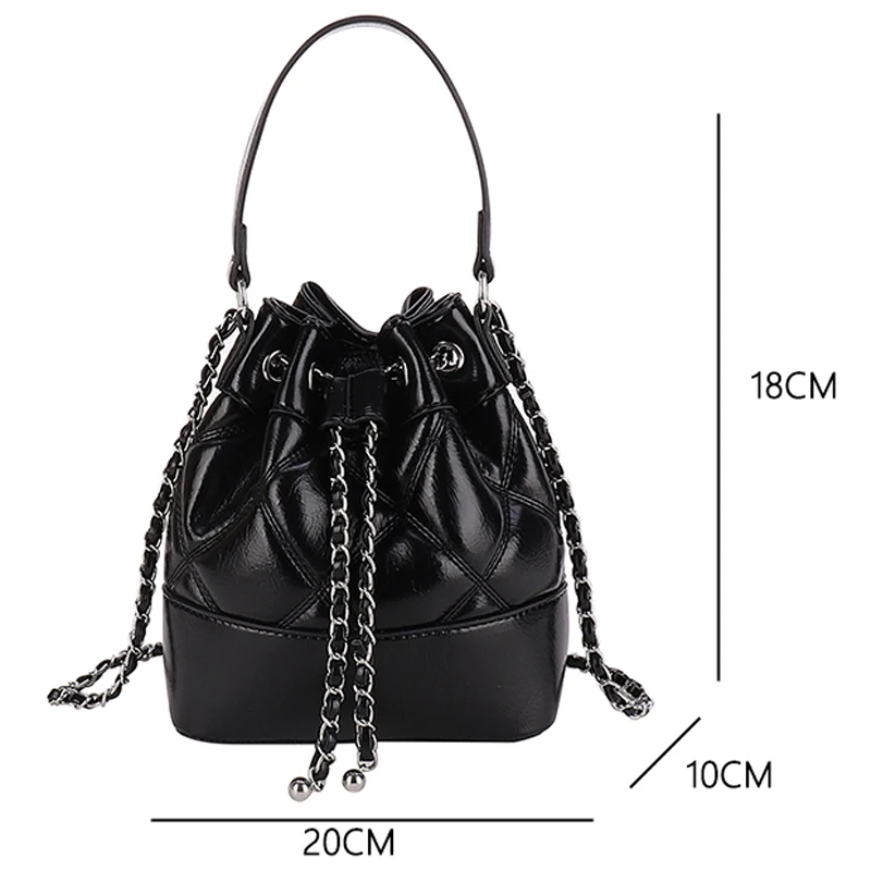 Women\'s Large Capacity Bucket Bag Fashionable Trendy Girl Shoulder Bolsas High Quality Soft Leather Female Shopping Bags Wallet