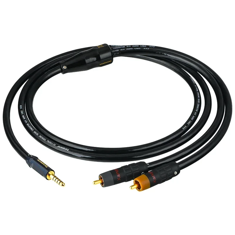 Hi-end Pure Silver 4.4mm to 2RCA Cable 4.4 Jack To RCA Splitter HiFi Audio Line for Amplifier DVD Computer