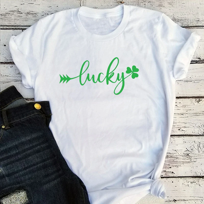 

St Patricks Day Tees Women Shamrock Patricks Day T Shirt 90s Classic Irish Lucky Tee Aesthetic Japanese Floral 2022