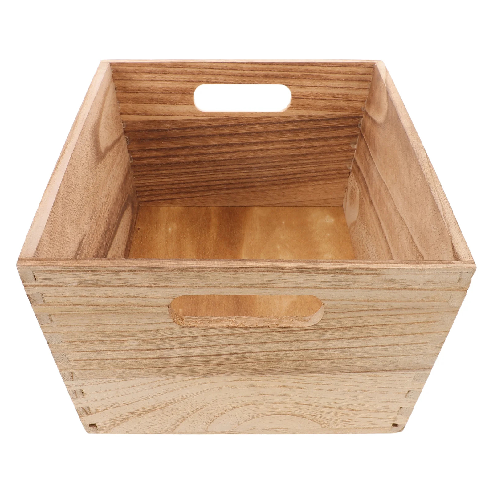 

Wooden Storage Crate Sturdy Reinforced Sides Rustic Wood Organizer Bins for Kitchen Pantry Fruits Vegetables Office Files