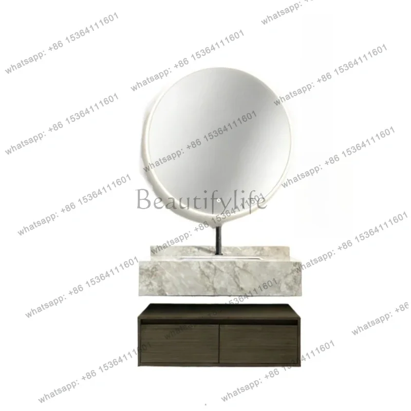 Walnut color integrated basin bathroom cabinet combination light luxury washbasin washbasin pool toilet