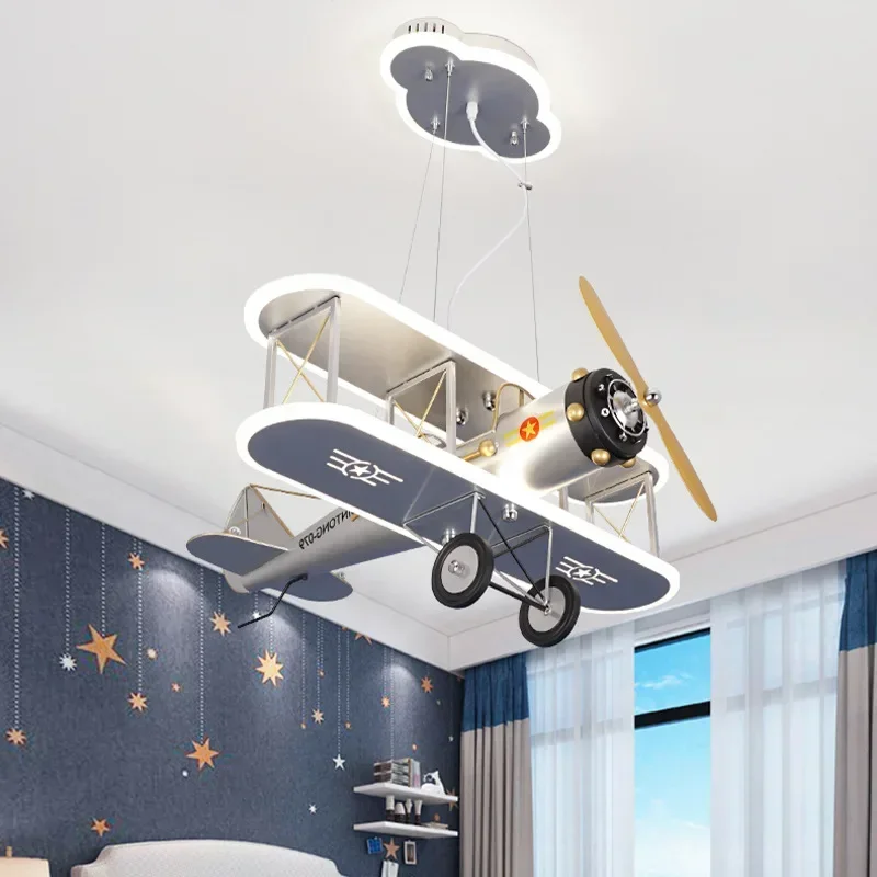 Creative Plane Ceiling Lamp Children\'s Bedroom Bedside Chandelier Light Living Room Corridor Household Decor Pendant Lamp