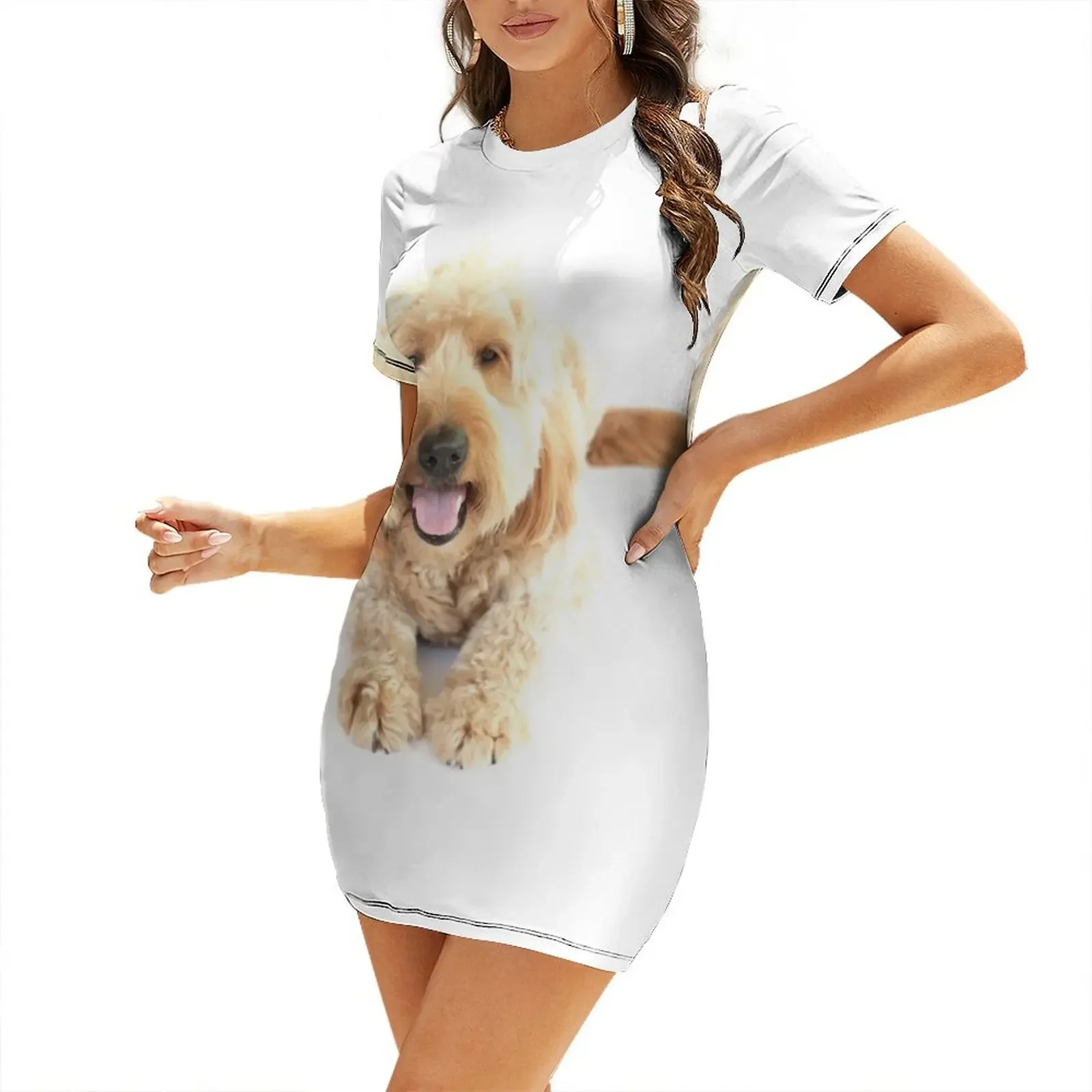 

Chase The Dog 2019 Short-Sleeved Dress african dresses for woman women's summer dress 2026 summer woman dress 2026