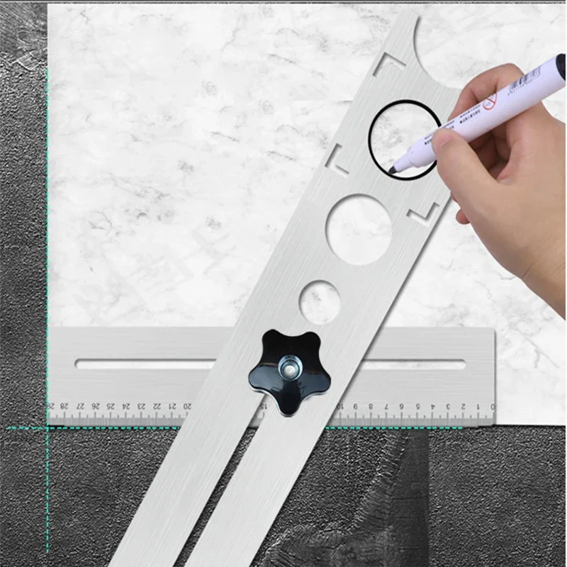 360 Degree Adjustable Universal Tile Marble Glass Ceramic Floor Drilling Hole Tools Hole Opener Locator  Position Ruler Puncher