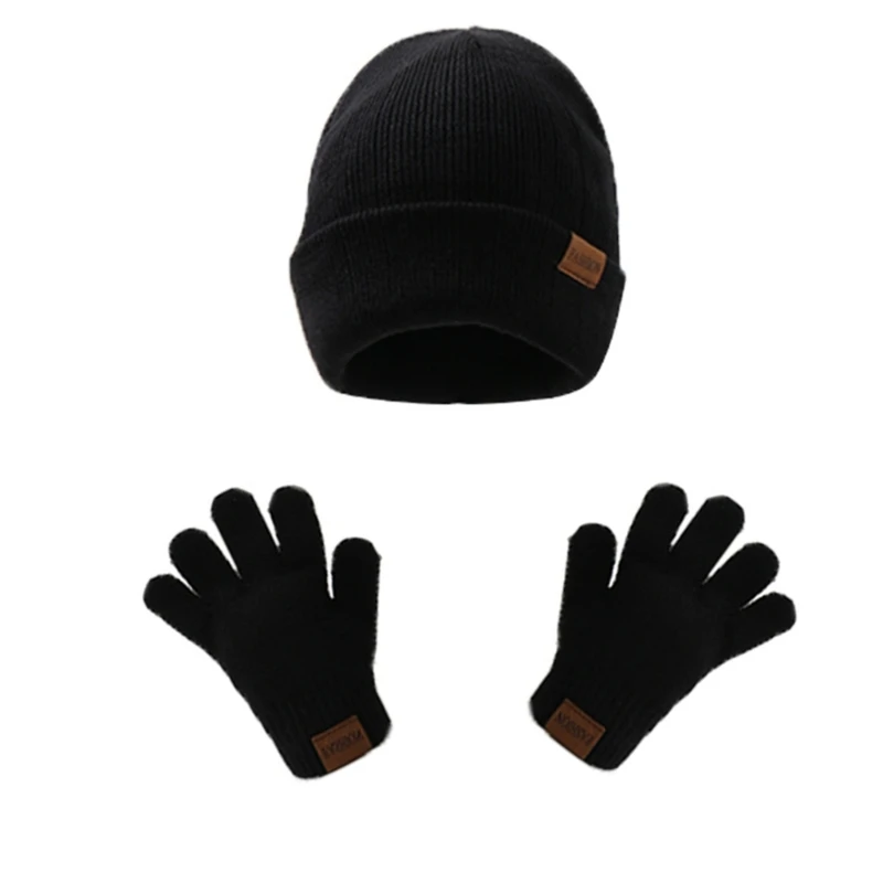 2024 Winter Essential Set aus Thermo-Strickmütze und Handschuhen für Kleinkinder, Jungen und Mädchen