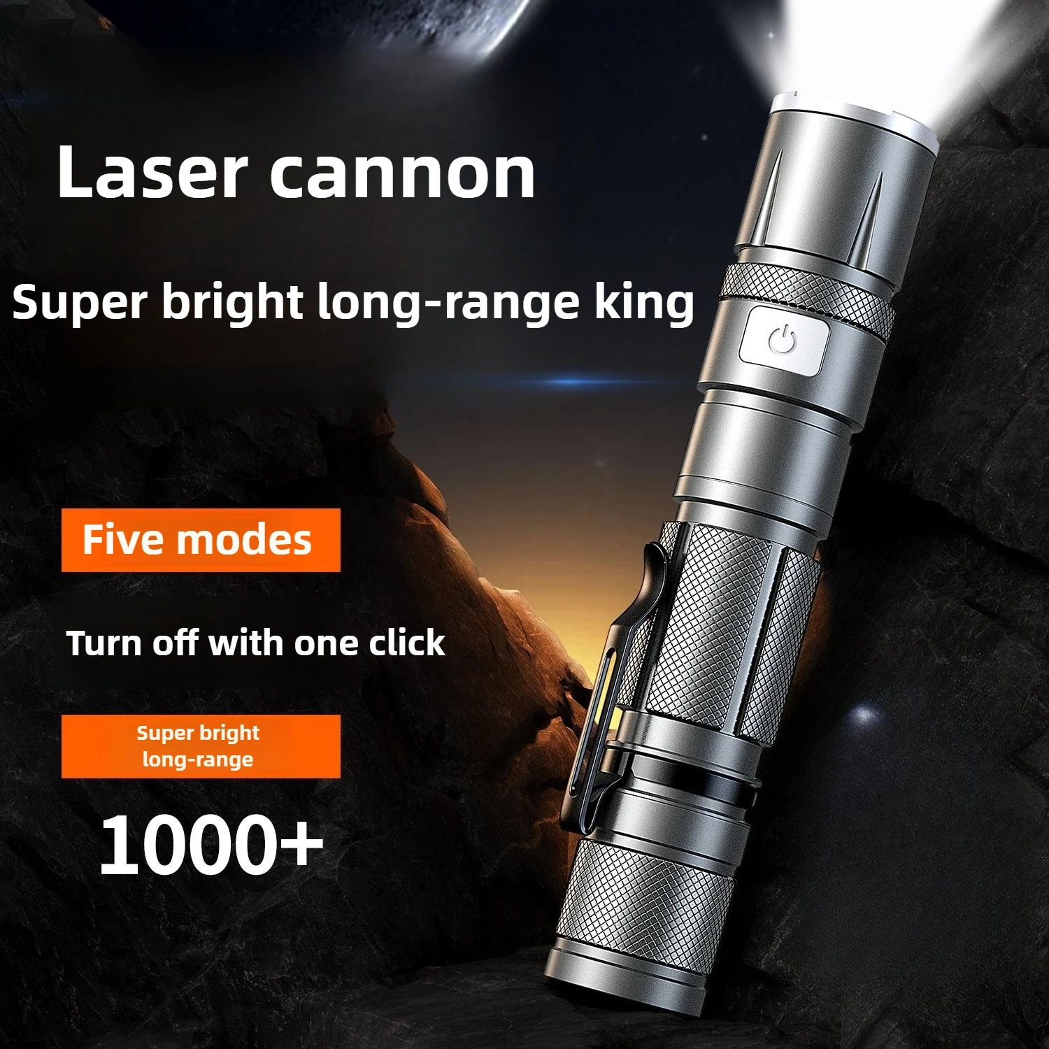 Tragbare LED-Taschenlampe, Teleskop-Zoom, Mini-Taschenlampe, wiederaufladbar, superhelle Handlichter, wasserdichte Angellaterne für den Außenbereich – Detail 7