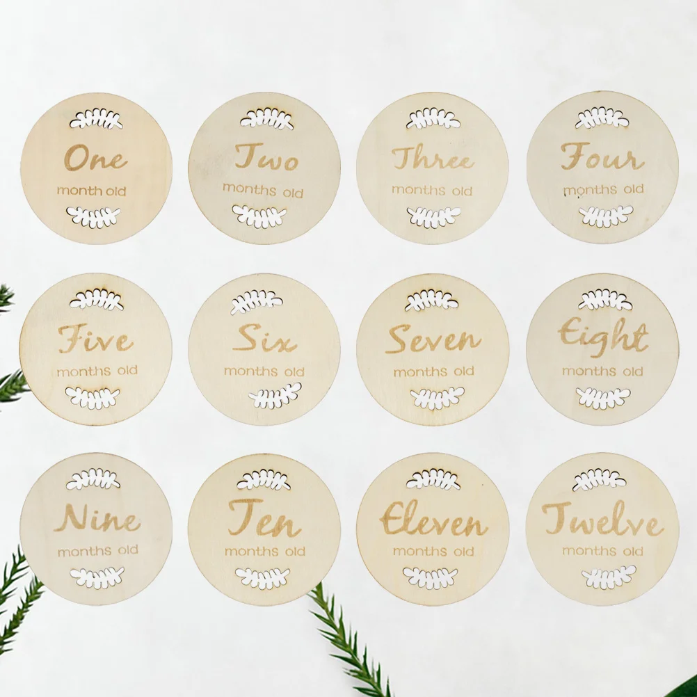 

Baby Milestone Cards 12Months Adorable Fashion Design Self-Adhesive Growth Tracker for First Year Commemoration Photo Props