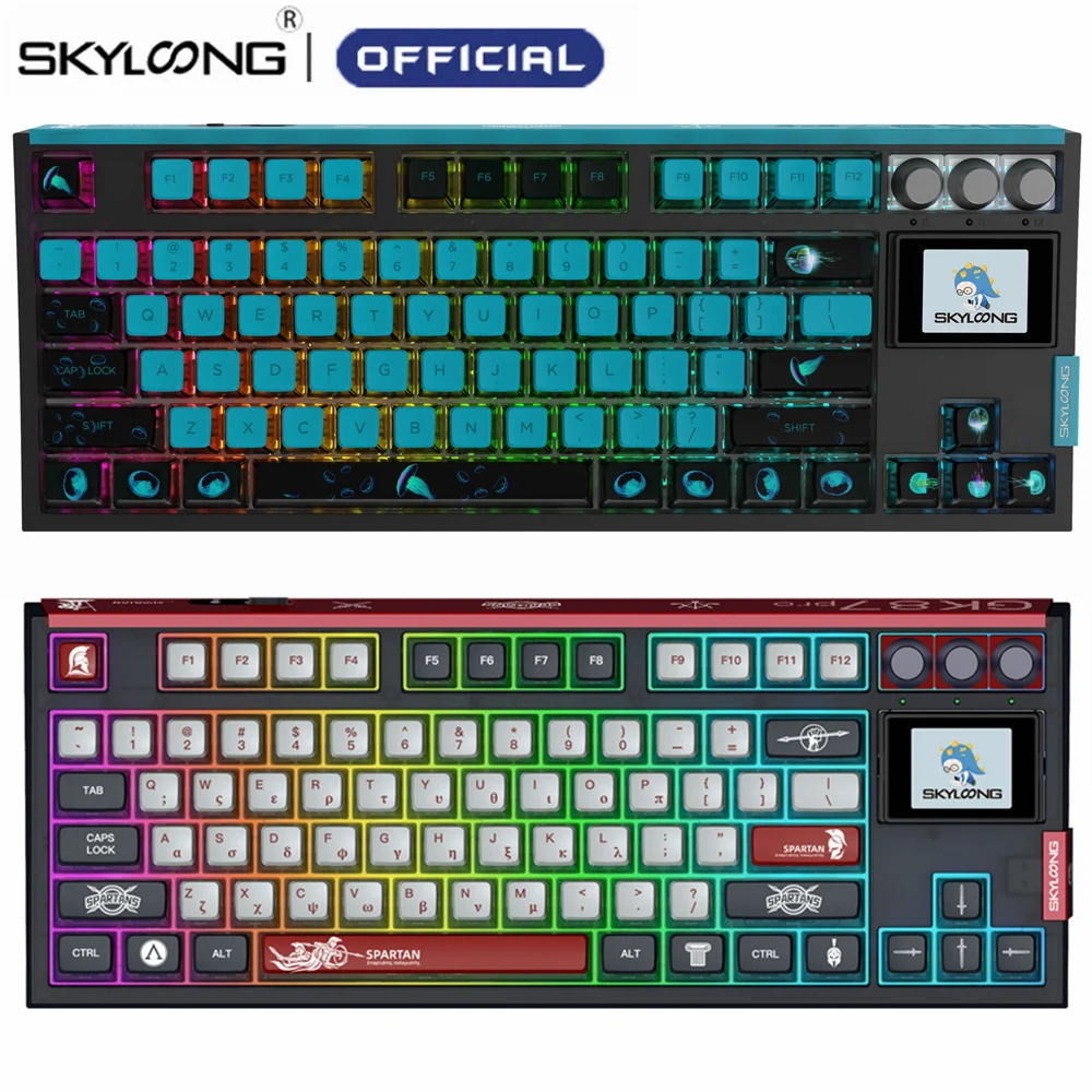 

SKYLOONG GK87 PRO Spartan Mechanical Keyboard PBT Hot Swap Knob RGB Backlit Gasket Gamer 2.4G Bluetooth Wireless Gaming Keyboard