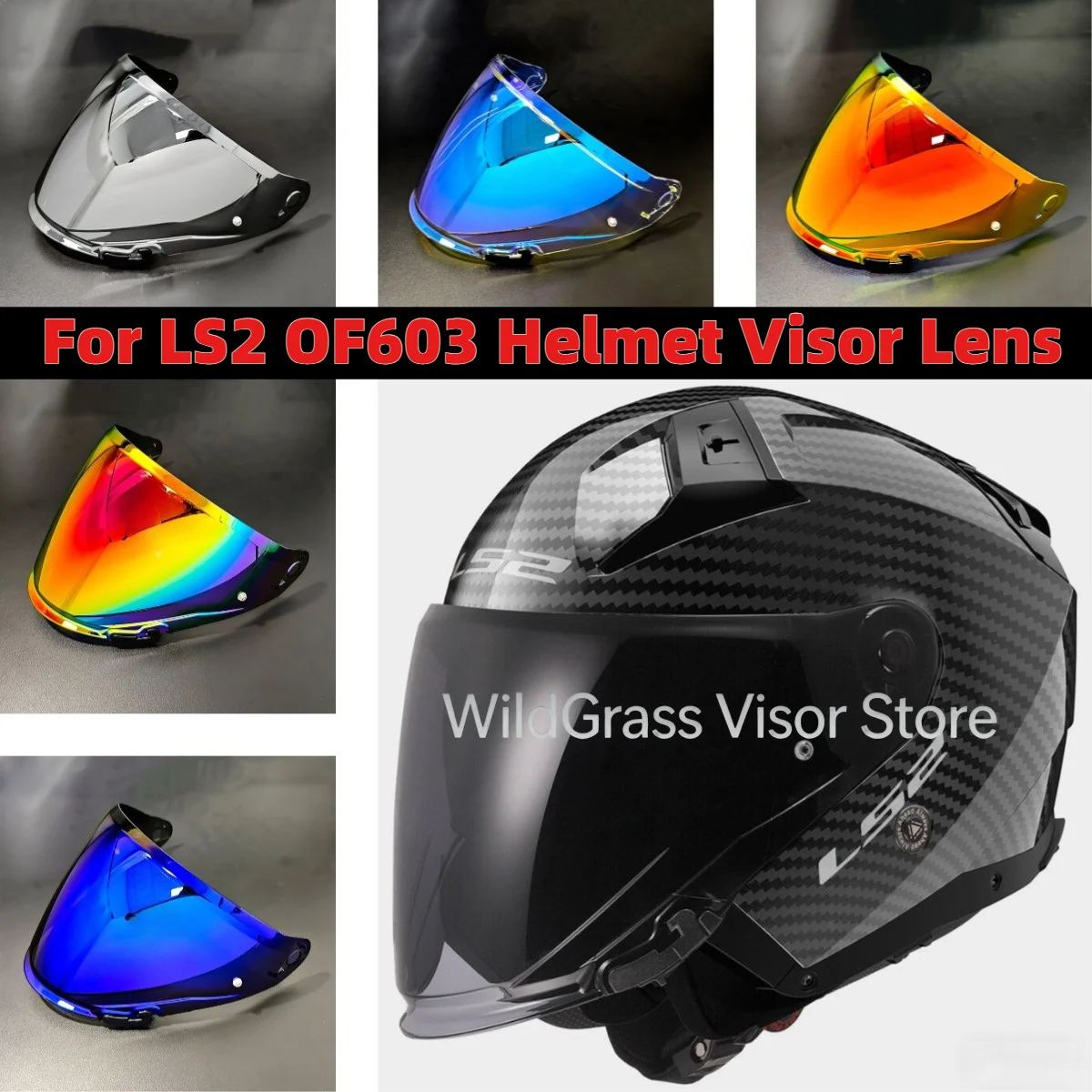 Motorcycle Helmet visor for LS2 OF603 Infinity II Open Face shield UV Protection Windshield Replacement motorcycles accessories