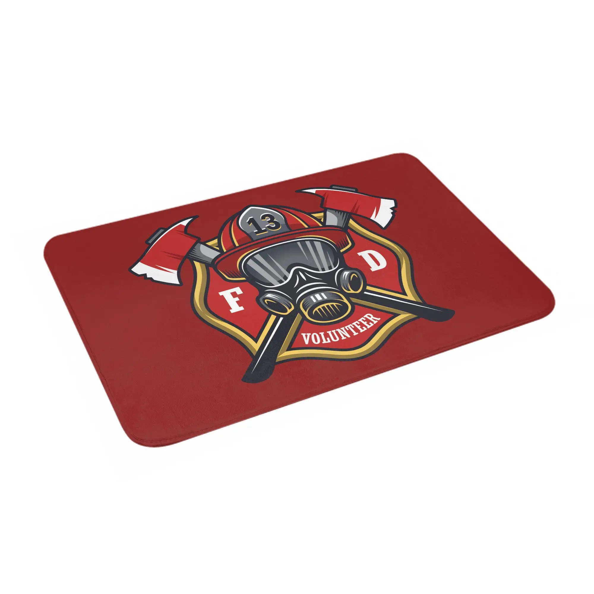 Firefighter Skull Front Door Mat Anti-Slip Indoor Waterproof Fireman Fire Rescue Doormat Living Room  Entrance Rug Carpet
