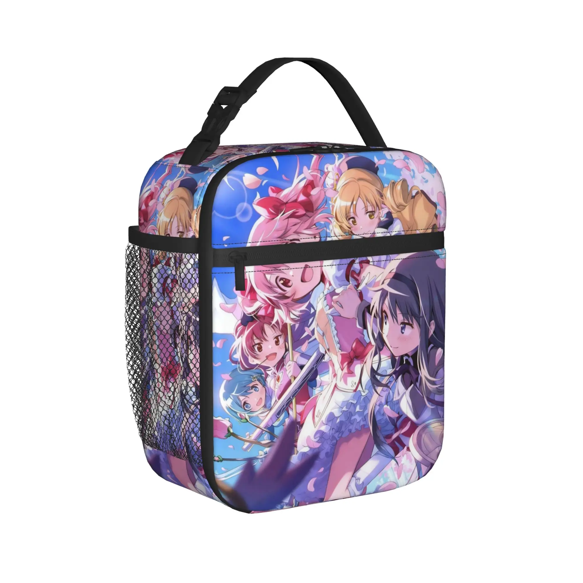 Comic Cartoon Puella Magi Madoka Magica Insulated Lunch Bag Cooler Reusable,Lunch Container  Leakproof Lunch Box Tote Work