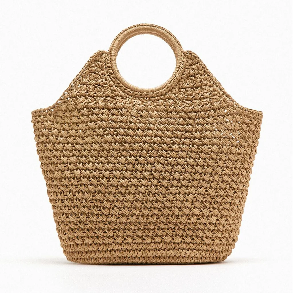 New Trendy Straw Weave Bag for Women Summer Female Handbags Shoulder Bag Simple Shopping Totes Casual Vacation Beach Bag