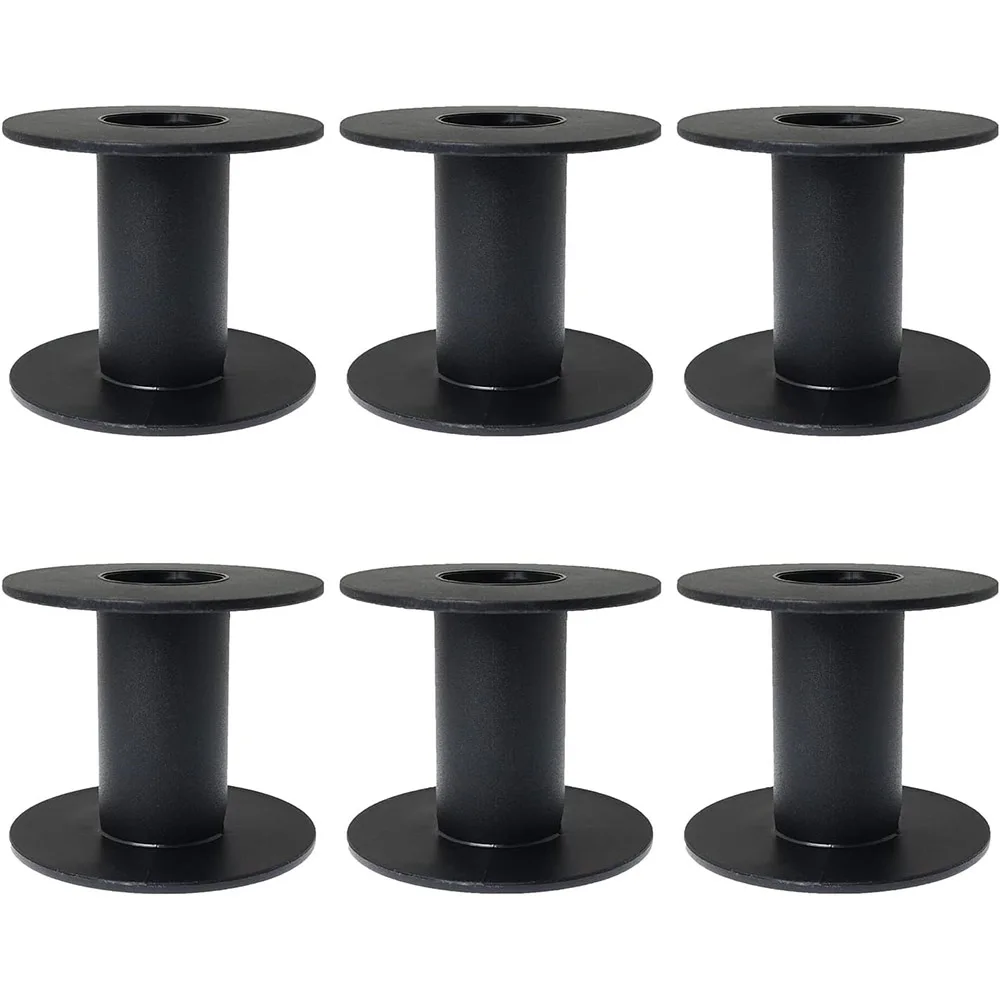 10pcs Black Plastic Spools Wheel Empty Wire Bobbins Round Ends for Beading Cord String Ribbon Wire Jewelry Accessories Supplies