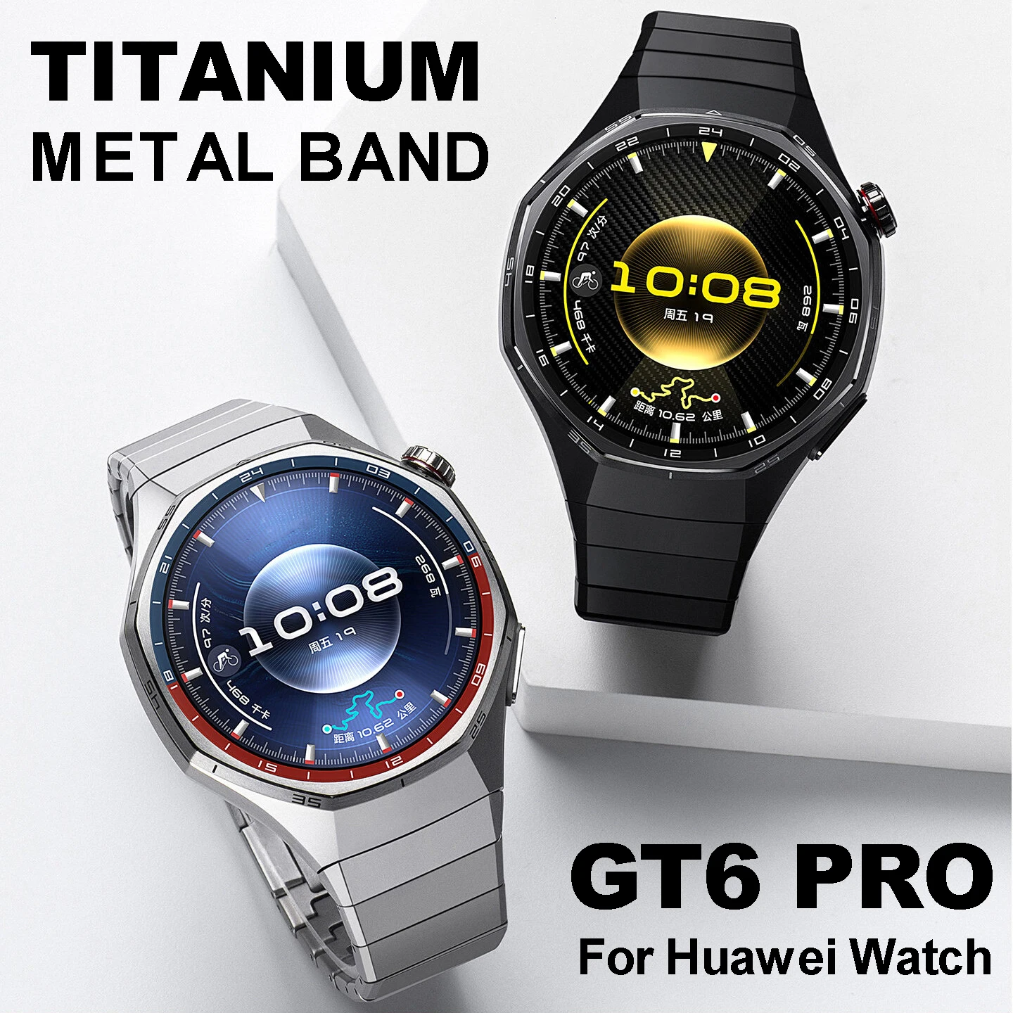 huawei-watch-gt-6-pro-46mm用純正ストラップ-メタルラグジュアリー-ノーギャップ-チタンブレスレットベルト-correa-huawei-watch-gt6-pro-バンド-correa