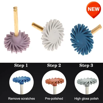 1/3pcs שרף מרוכבים שיניים מרוכבים עם יהלום דיסק 3 צעד ליטוש